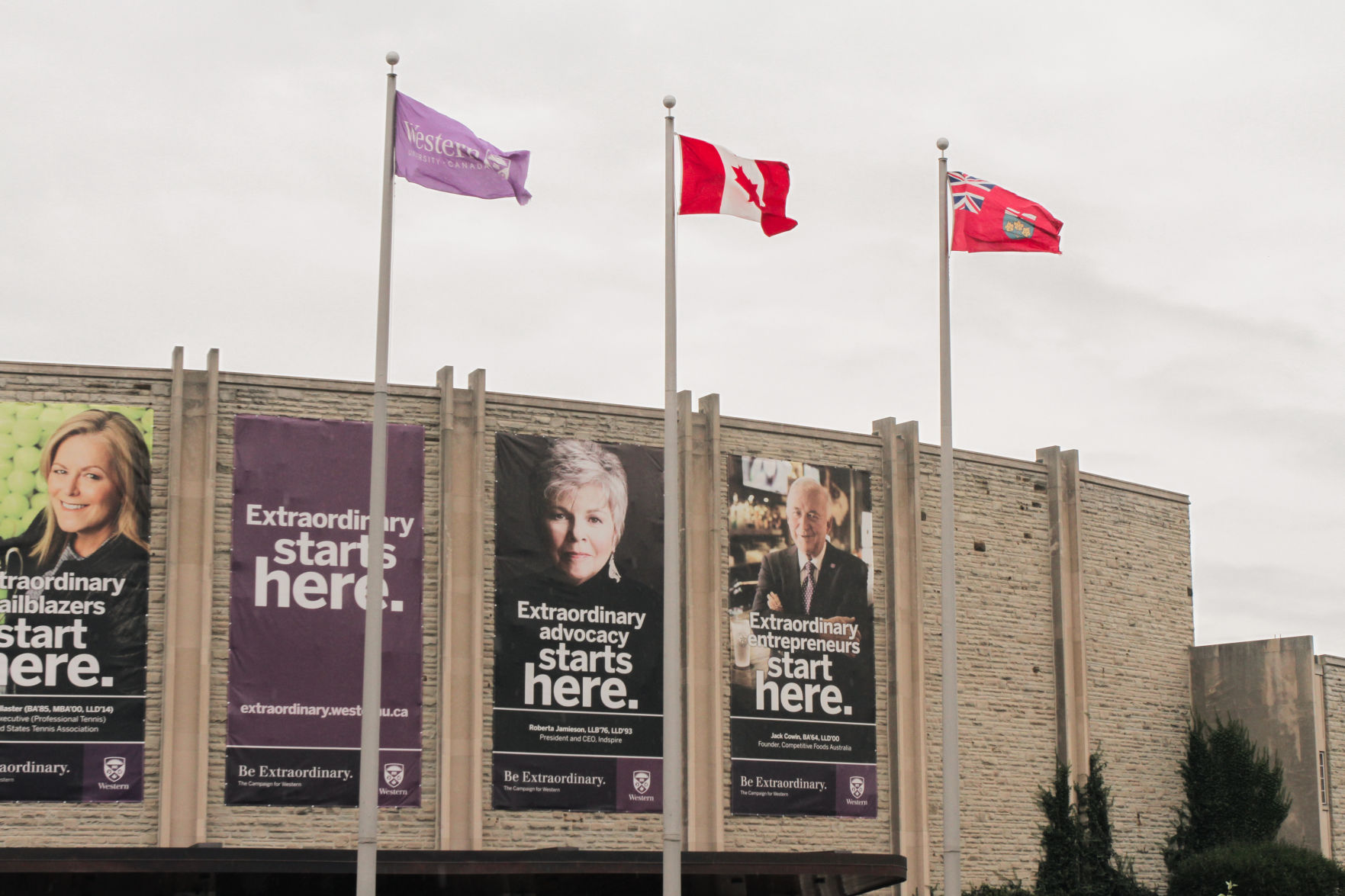 Alumni Hall flags (Photo)